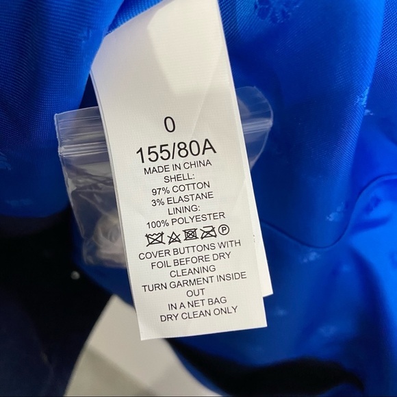 NWT Kate Spade Size 0 Double Breasted Cotton Classic Peacoat Squidink Blue $448 - Picture 7 of 7
